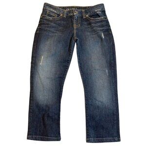 Guess Women's Cropped Jeans 34x23 Regular Fit Distressed Blue Cotton Blend
